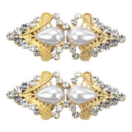 sourcing map 2pcs Vintage Sweater Clips Cape Cloak Clasp Retro Cardigan Clips Shawl Collar Clasp Brooch Clip for Women(Gold)