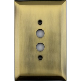 Jumbo Stamped Antique Brass One Gang Push Button Light Switch Wall Plate