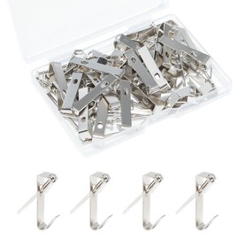 JAKOUE 30 Pack 50LB Heavy Duty Picture Hangers with Nails，Frame Hooks Picture Hangers，Wooden Wall Painting Hangers Hooks and Nails for Mirror, Photo,Clock（Silver）