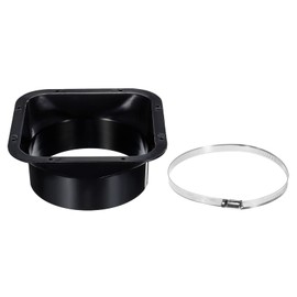 PATIKIL 6 Inch Duct Connector Flange with Hose Clamp, Exhaust Hose Flange ABS Square Air Duct for Heating Cooling Ventilation System