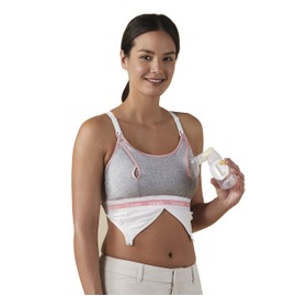 Bravado! Clip and Pump Hands-Free Nursing Bra Accessory (S, Dove Heather)