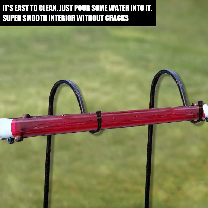 Long Pipe Bird Feeder Red Transparent Outdoor Bird Feeder Tube