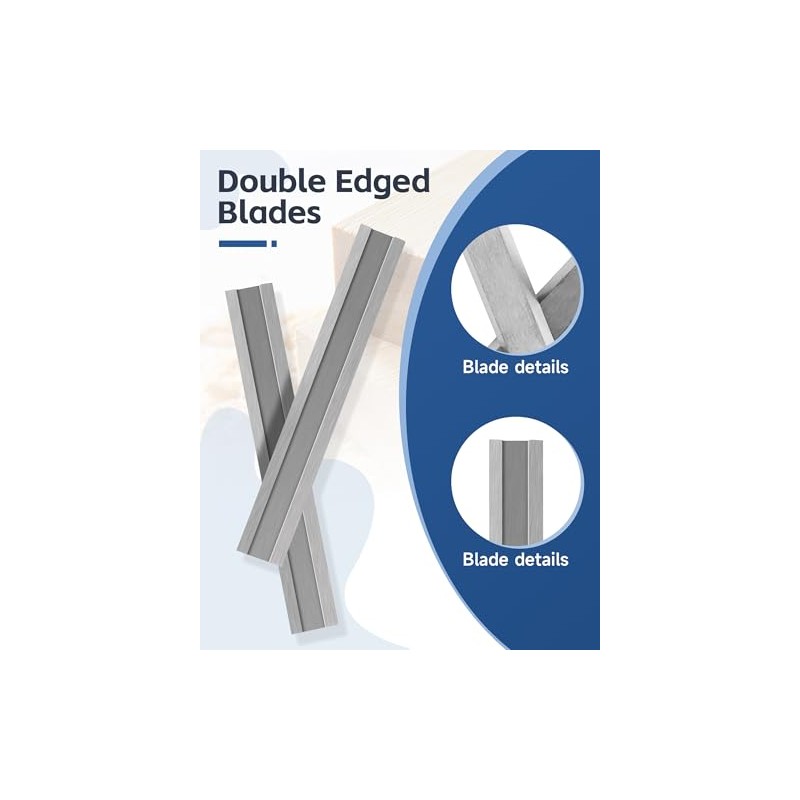 2.5" Carbide Paint Scraper Blades, Double-Edged Reversible Replacement Tungsten Steel