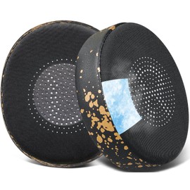 SOULWIT Cooling Gel Earpads Replacement for Jabra Evolve2 65 (Evolve 2 65MS 65UC MS UC)/Evolve2 40 (40UC 40MS USB)/Elite 45h On-Ear Wireless Headset, Ear Pads Cushions with Ice Silk Fabric -Black Gold