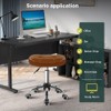 BFTOU 6-Square Lattice PU Swivel Stool with Wheel for Work