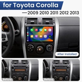 9'' For Toyota Corolla 2009-2013 Apple CarPlay Android 14 Car Stereo Radio 2+32G