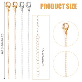 YBEATY 40 Pack Necklace Chains Bulk Gold and Silver Plated DIY Cable Link Chains for DIY Jewelry Making Supplies Jewelry Making Accessories (19 Inches)