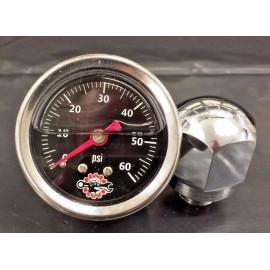 wcc Chrome Rocker Box Shaft End Oil Pressure Gauge Harley Ironhead Shovelhead black