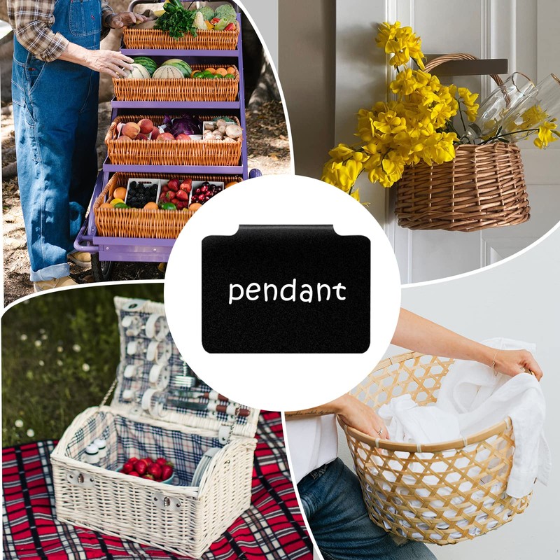 KINBOM Pack of 16 Label Holders for Baskets, Basket Labels