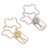 100pcs Binder Clips Gold Silver Flower Shape Metal Hollowed Long