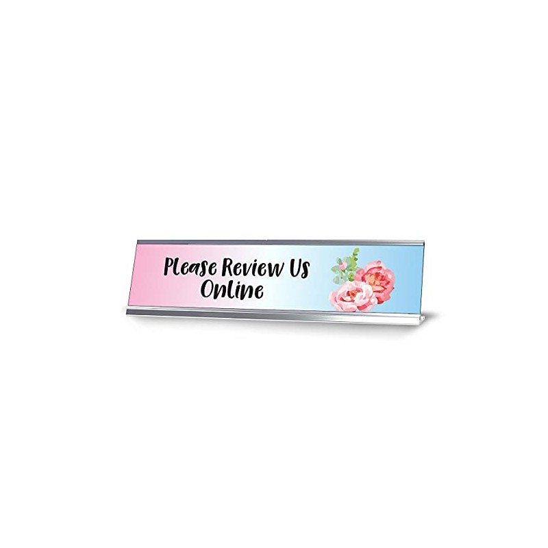 Please Review Us Online, Floral Designer Desk Sign (2 x