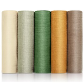 Huiguli 5 Pack Muslin Cloths for Baby, 60cm x 60cm Baby Muslins Squares, Absorbent and Breathable, 100% Cotton Burp Cloth for Babies Newborn Boys Girls Wiping Bathing Feeding