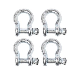 Hi-Gear 4 Pack Galvanized - Rigging 5/8" Bow Shackles D Ring Rugged 13 Ton 28,600 Lbs Breaking Strength, WLL 3.25 Ton 7000 lbs w 3/4'' Pin Clevis Screw Heavy Duty for Auto SUV Anchor ATV UTV Recovery