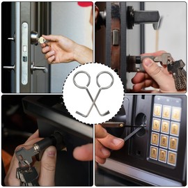 Yuannee Lock Pick Set,2 PCS Portable Door Emergency Keys Stainless Steel Universal Key Opening Tool Locksmith Door Opener Key for Privacy Door Handle Lockset Room Doors