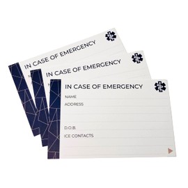 Medical Alert Wallet Card. 3 Pack Of Write On Emergency Identification ICE ID Cards from Butler & Grace (Set of 3 cards)