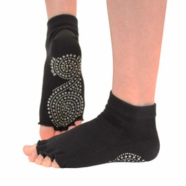 TOETOE - Men, Women Yoga&Pilates Stretchy Soft Cotton Seamless Patterned Anti-Slip Sole Trainer Open Toe, Toe Socks, Hygienic, Breathable