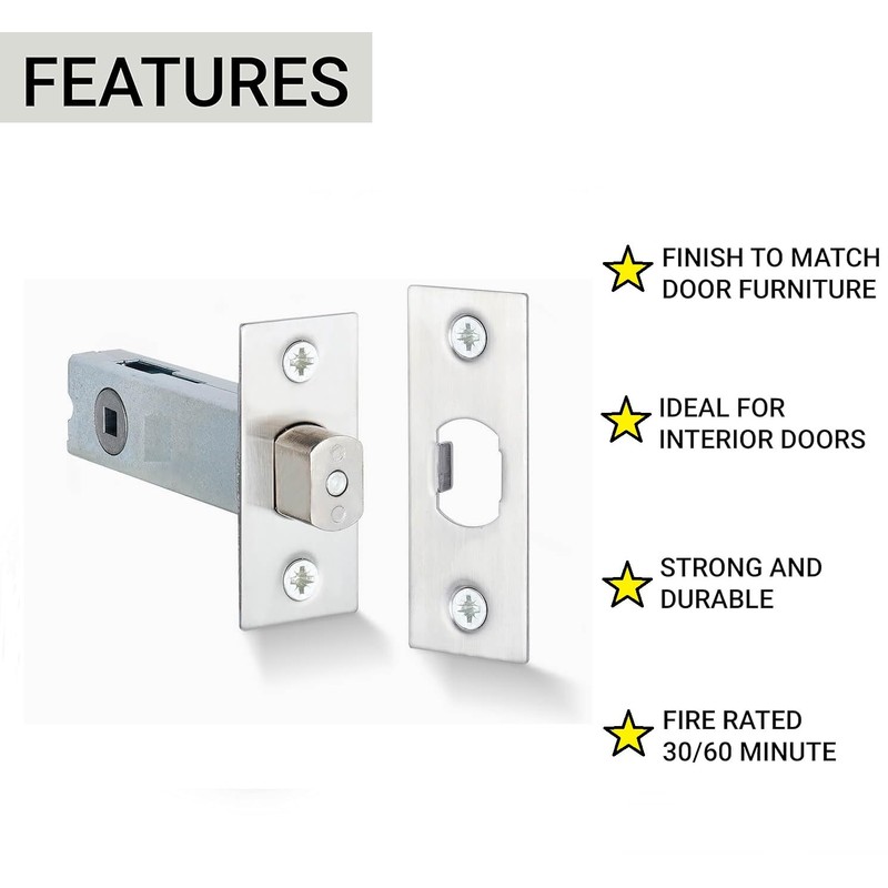 2 Pack Tubular Deadbolt for Bathroom, 64mm Case 44mm Backset,