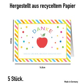 the lazy panda card company 5 Thank You Cards for Teachers and Teacher Assistants Suitable for School and Nursery.