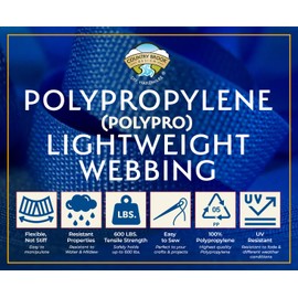 Country Brook Design - 1 Inch White Polypropylene (Polypro) Webbing, 10 Yards