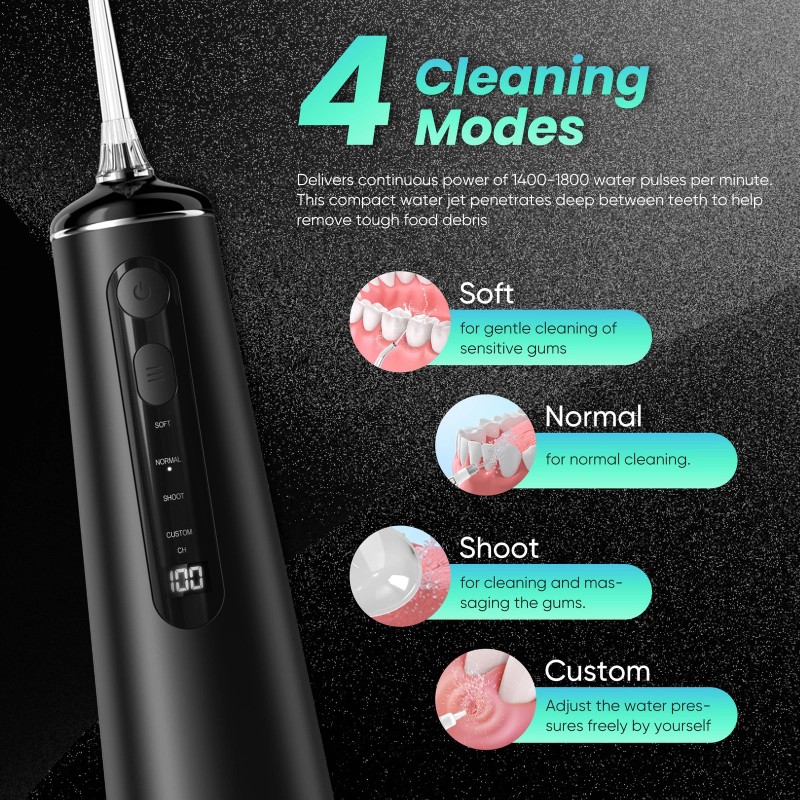 SEJOY Cordless Water Flosser Dental Oral Irrigator Pick Teeth Cleaner