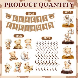 Beary First Birthday Decorations Include Beary 1st Birthday Banners Bear Hanging Swirls Honeycomb Centerpieces Bear Birthday Theme Party Supplies