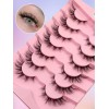 Pestañas Postizas Efecto Cat Eye 7 Pares 1.7 Cm Negras