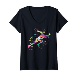 Womens Sprinter Colorsplash Sprinting Kids Sprint V-Neck T-Shirt