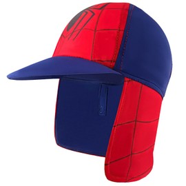 Gifts Treat Kids Legionnaires Hat, UPF 50+ Sun Protection Swim Cap Flap Hat in Spider Pattern for Kids, Quick Drying Boys Sun Hat with Neck Protection for Beach Seaside Pool, 1-2 Years