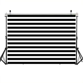 WOLADA Black and White Stripe Photo Backdrop Graduation Season Photo Backdrop 7x5FT 11090
