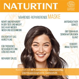 Naturtint Eco Maske. Nährend und Reparierend. Trockenes und Geschädigtes Haar. 99% Natürliche Inhaltsstoffe. Silikon und Parabenfrei. Shea Butter und fruchtiges Wasser - 150 ml