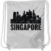 inktastic Singapore City Skyline with Grunge Drawstring Bag White 35c4f