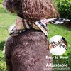 Adjustable Plaid Dog Bandanas,1PC Soft Washable Cotton Triangle Bib Kerchief
