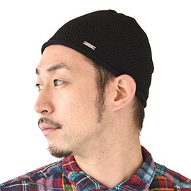 Charm Mens Skull Cap Knit - Kufi Hat Japanese Fashion All Season Muslim Prayer Hat Black