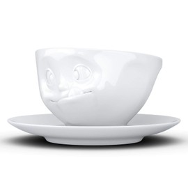 FIFTYEIGHT PRODUCTS / Tassen / Kaffeetasse „Lecker“ (Porzellan, 200 ml, weiß, Made in Germany)