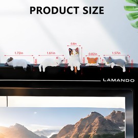 FALVFUN Cute Mini Car Cat Ornament, 5PCS Funny Vehicle Rear View Mirror & Dashboard Figurines Decoration, Automotive Interior Decor Accessories, Universal for SUV Sedan Truck