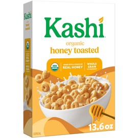 Kashi Breakfast Cereal, Organic, Whole Grain, Honey Toasted, 13.6oz Box (1 Box)