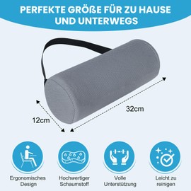Prizmxed Back Cushion Office Chair. Lumbar Cushion with Memory Foam and Cushion Cover, Back Cushion Chair is Suitable for Office Chairs, Car Seats to Improve Waist Posture