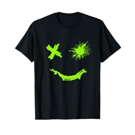 Green Grunge Smile Green Color Graphic T-Shirt