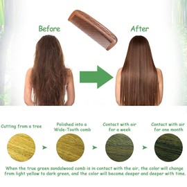 Wooden Comb Hair Comb Massage Comb Two Sided Carving Mahogany Comb 17.5cm/6.9'' (Type 2)