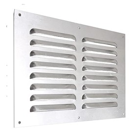 Aluminum Louvre Air Vents 9” x 6” Satin Aluminium/Metal Chrome Effect Wall Grille Internal Vent Covers Ventilation Grilles for Cupboard Wardrobe Ventilation 1 Pieces.