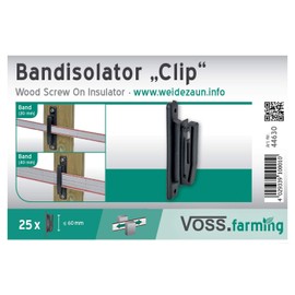 VOSS.farming Electric Fence Insulator Clip for Electric Fence Tape, for up to 60mm Tape; Pack of 25