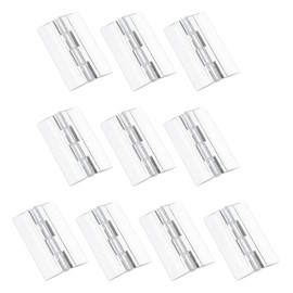 sourcing map Clear Plastic Hinges, Acrylic Hinges Small Hinge 65 x 40 mm Transparent Continuous Piano Folding Hinge for Cabinet Crafts Furniture Display Stand Pack of 10