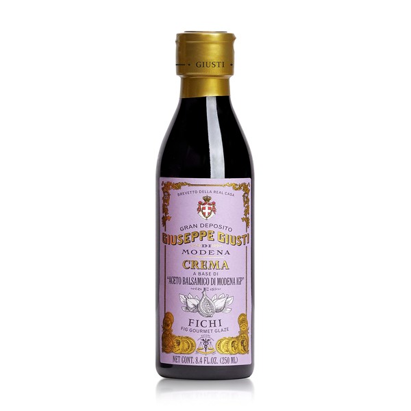 Giuseppe Giusti Fig Balsamic Glaze Reduction of Balsamic Vinegar of Modena IGP - Natural Fig Flavored Balsamic Vinegar Glaze Made with Grape Must and Figs, Imported from Italy 8.45 fl oz (250 ml)