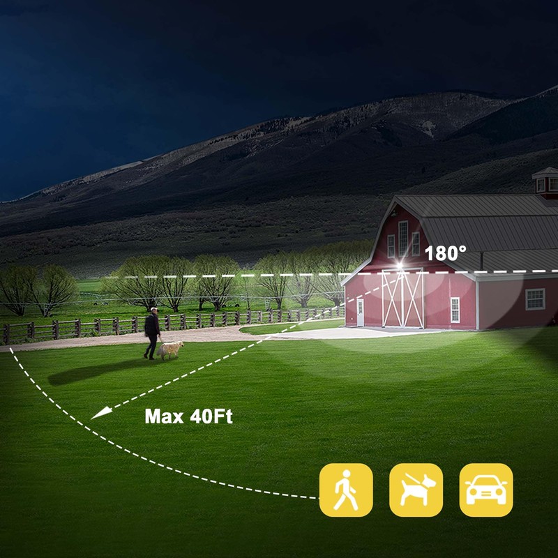 LUXFLY LED Motion Sensor Outdoor Light, 16W 1900LM 5000K Daylight,