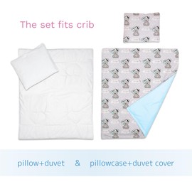 4 Piece Duvet Pillow Duvet Cover Pillowcase Baby 80x70 cm Bedding Set for Crib Bedside Crib or Travel Cot (It's a Boy)