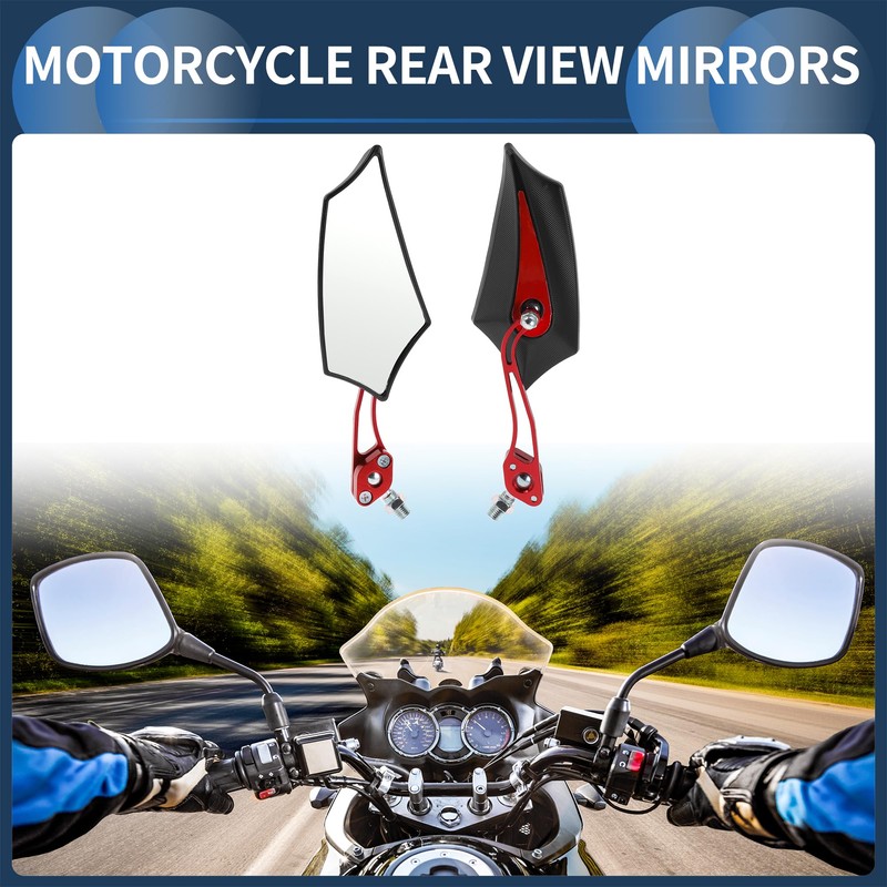 INFINAUTO Motorcycle Rear View Mirrors Motorcycle Rear View Mirrors Aluminum