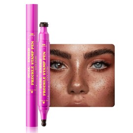 Dual-Ended Freckle Stamp Pen – Realistic Faux Freckles Makeup with Soft Sponge Stamp & Precision Tip – Waterproof Long-Lasting Freckle Marker for Natural or Bold Looks (04 Deep chocolate Brown)