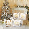 Lanpn White and Gold Christmas Cushion Covers 50x50 Set of