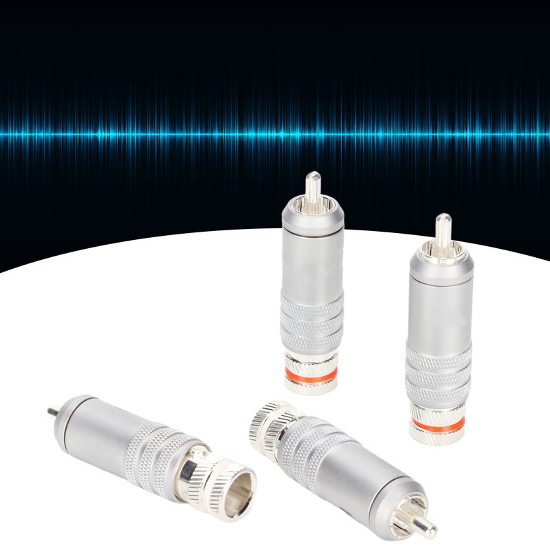 4pcs RCA Plug Silver Plated HIFI Solder RCA Connector Accommodates