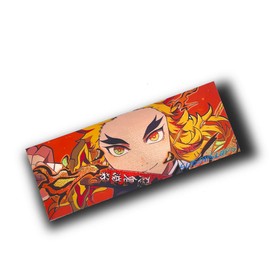 SUGOIISLAPS 8x3" Holographic Waterproof Fire Hashira Uzui Tengen Rengoku Anime Peeker Stickers Weatherproof